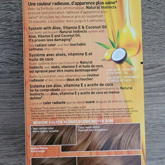 Clairol Natural Instincts Hair Color 8G Formerly #4 Sunflower Medium Golden - Picture 3 of 9